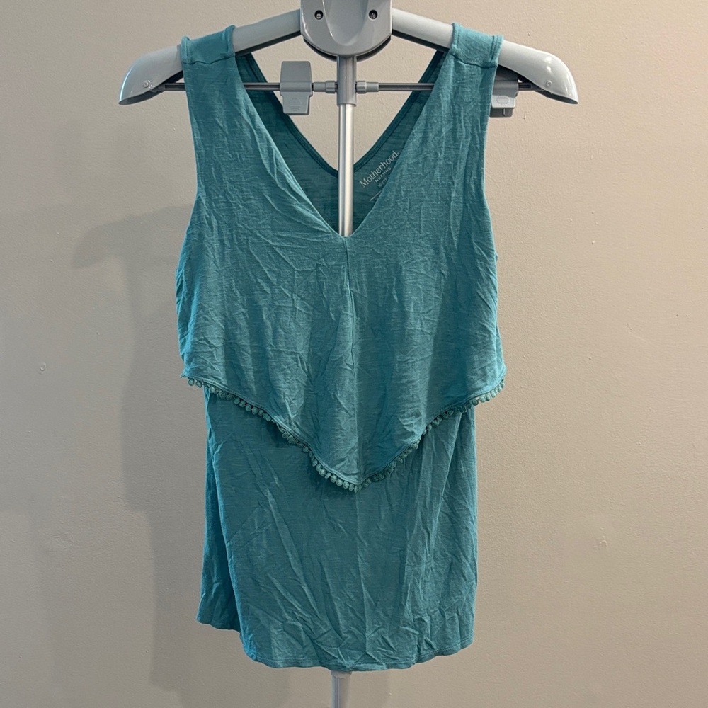 Motherhood Nursing Teal Sleeveless Women's Top, XS